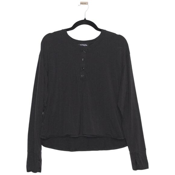 Athleta Canyon Henley Top Black Size Large - Picture 1 of 5